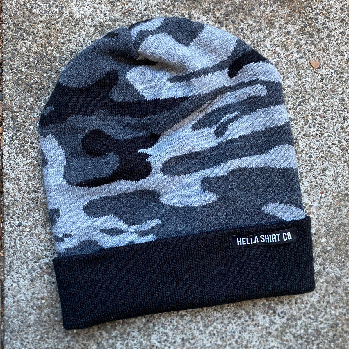 Black Camo Beanie – Hella Shirt Co.